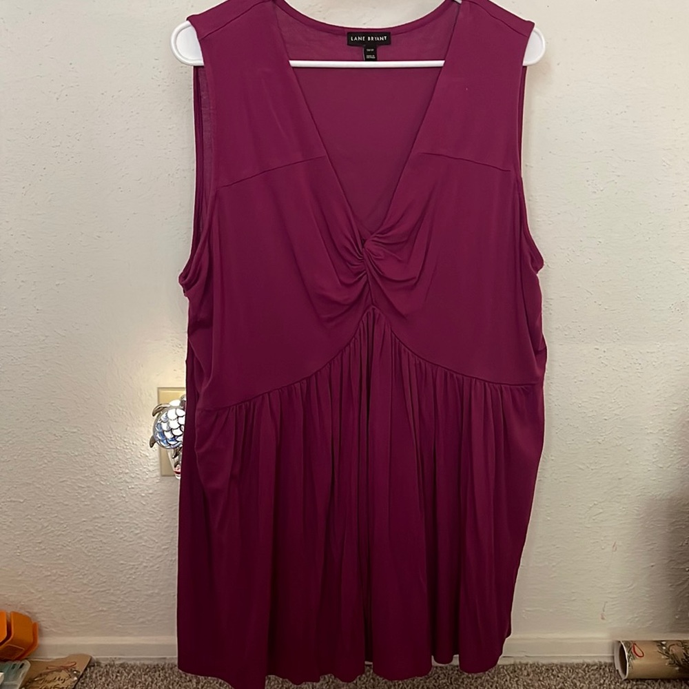 LANE BRYANT wine colored babydoll top